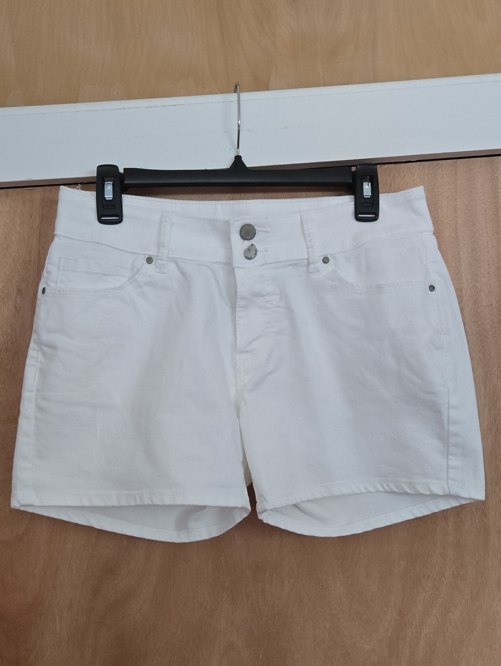 Apt. 9 White Denim Mid-Rise Shorts